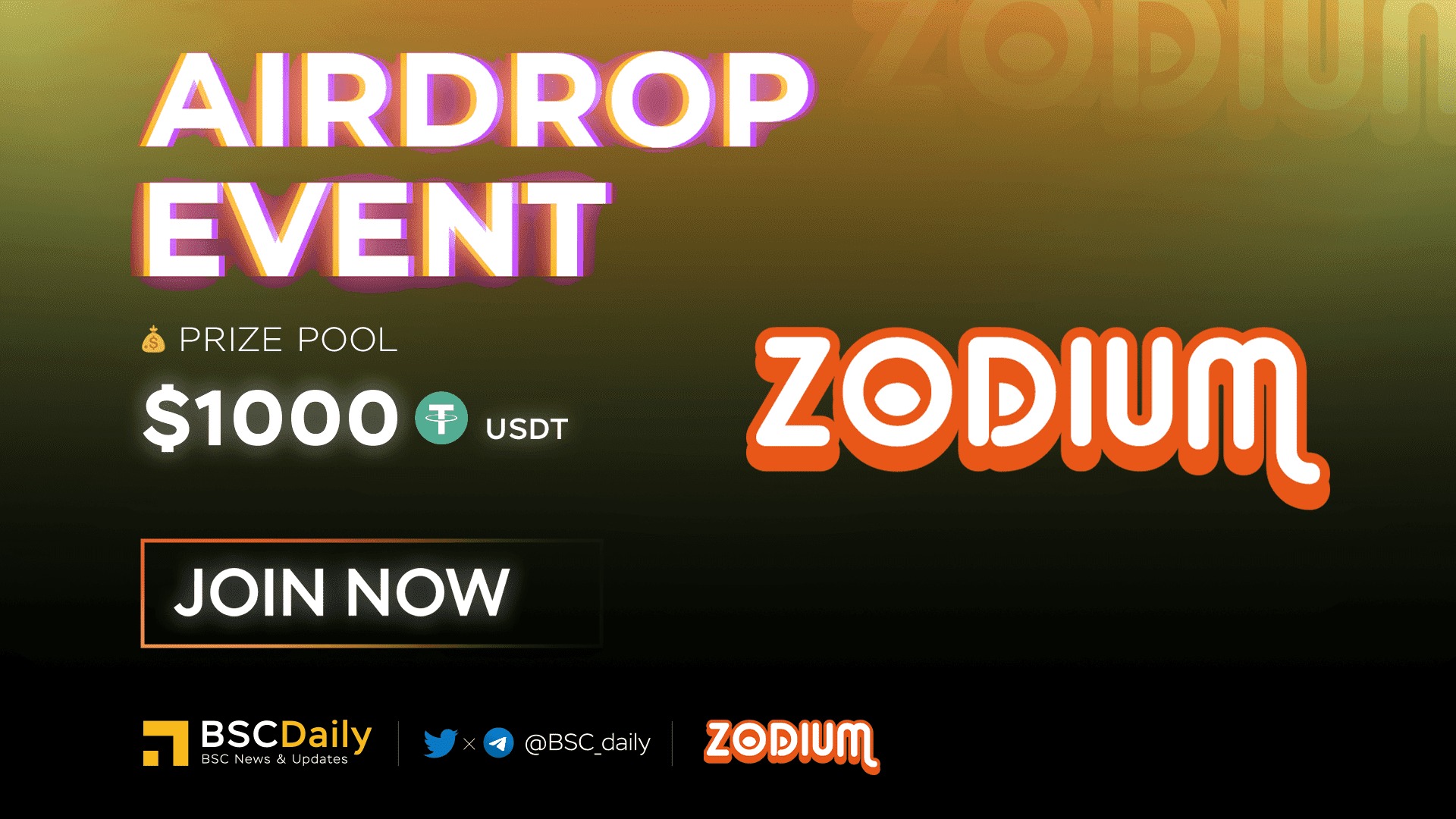 Hướng dẫn tham gia sự kiện Zodium Airdrop phần thưởng lên đến 1.000 $USDT