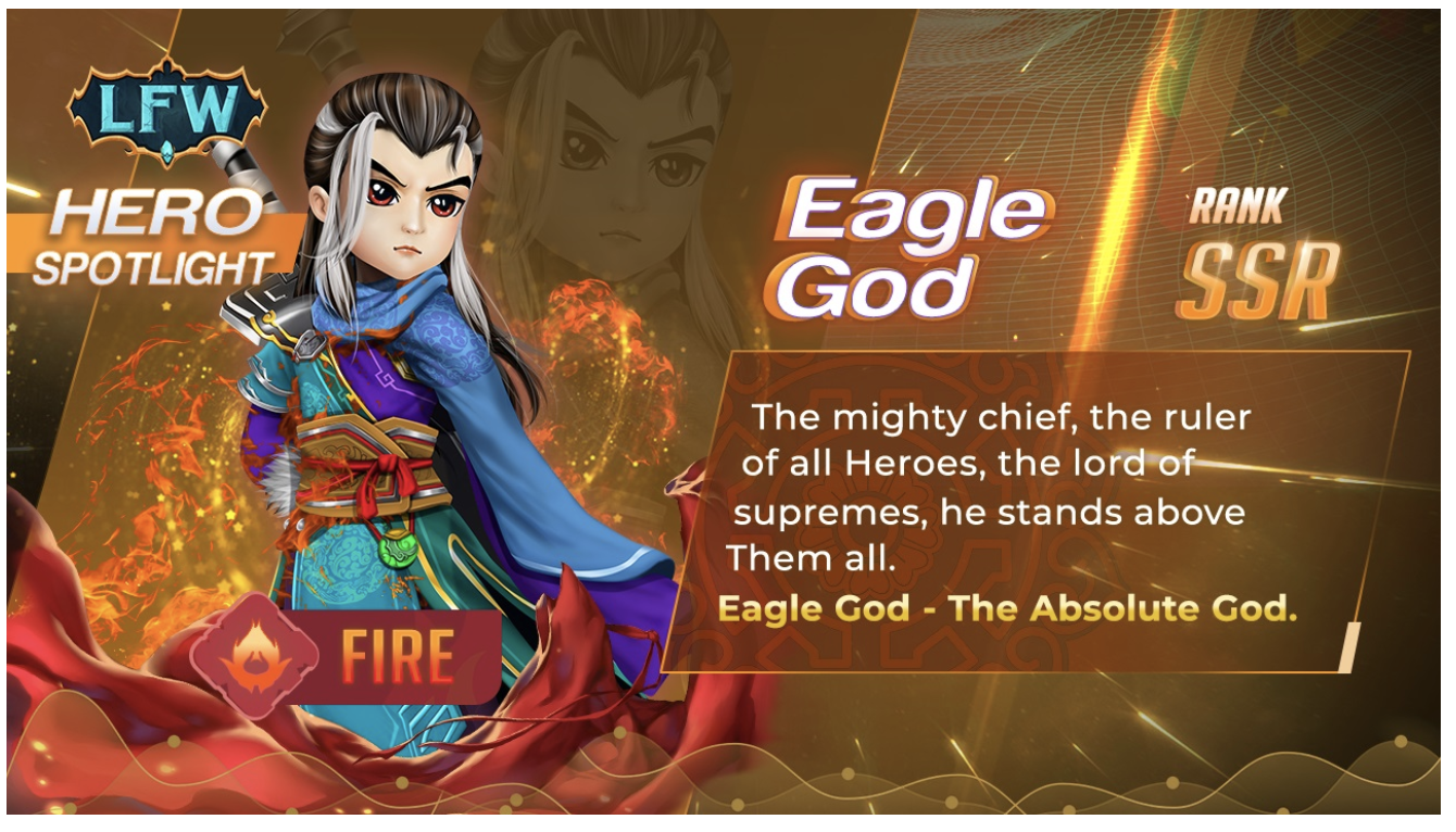 Tâm điểm về Eagle God – Hero rank SSR của tựa game Legend of Fantasy War