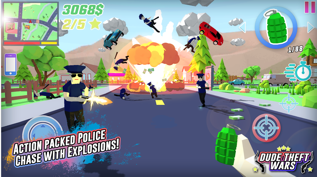 Dude Theft Wars - Game bạo loạn đường phố phiên bản vui nhộn