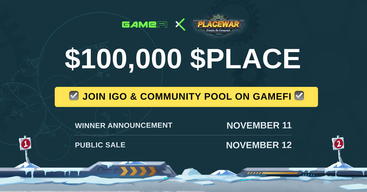 Tham gia ngay IGO và Community Pool của PlaceWar trên GameFi