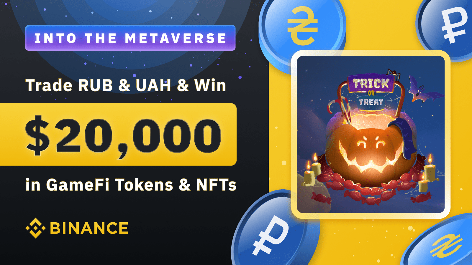Tham gia Metaverse: Giao dịch RUB & UAH để giành được NFT và lên đến 20.000 đô la trong GameFi Tokens