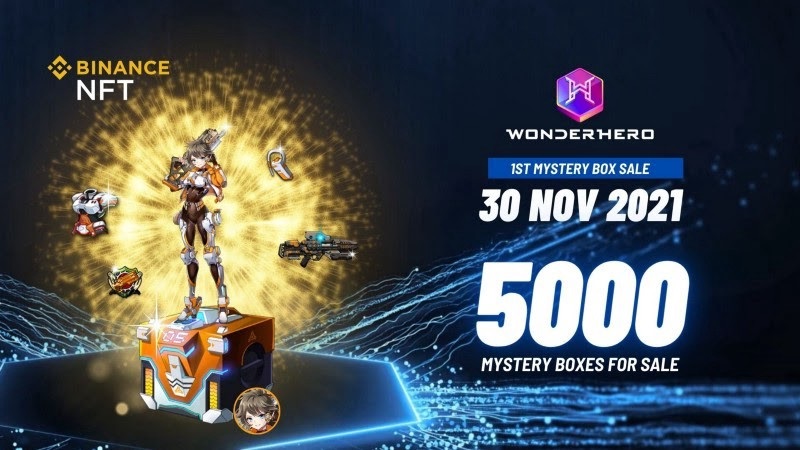 Hộp bí ẩn WonderHero (WND) sẽ có mặt trên Binance NFT vào ngày 30/11