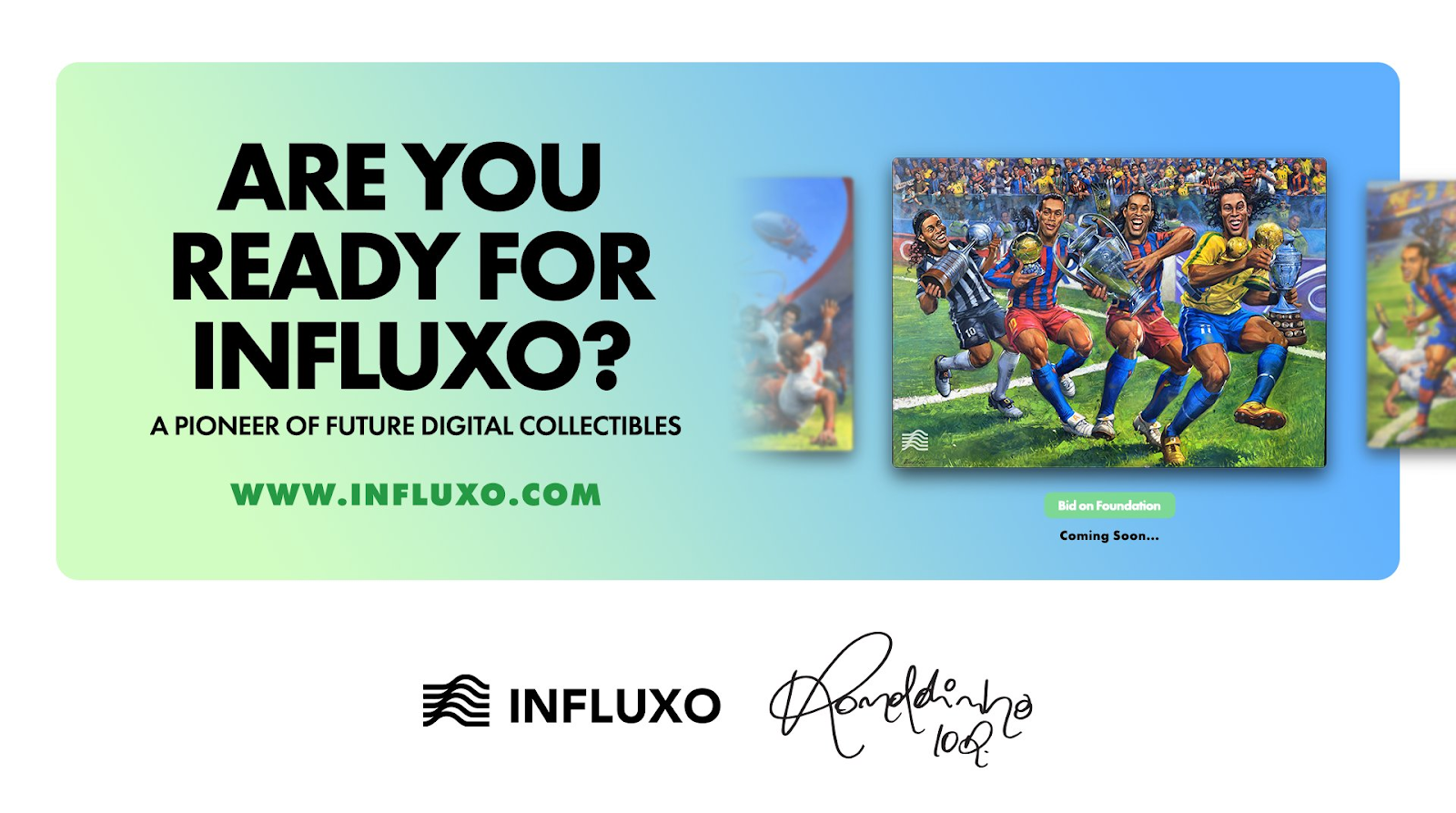 Influxo ra mắt thị trường NFT với bảy bộ sưu tập từ cầu thủ bóng đá người Brazil Ronaldinho