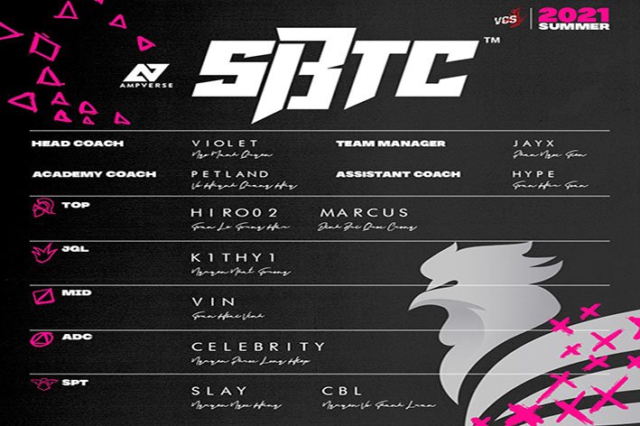 SBTC Esports công bố đội hình thi đấu VCS Mùa Hè 2021