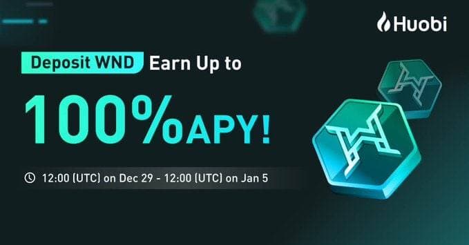 Tận hưởng tới 100% APY khi gửi WonderHero (WND) vào Huobi