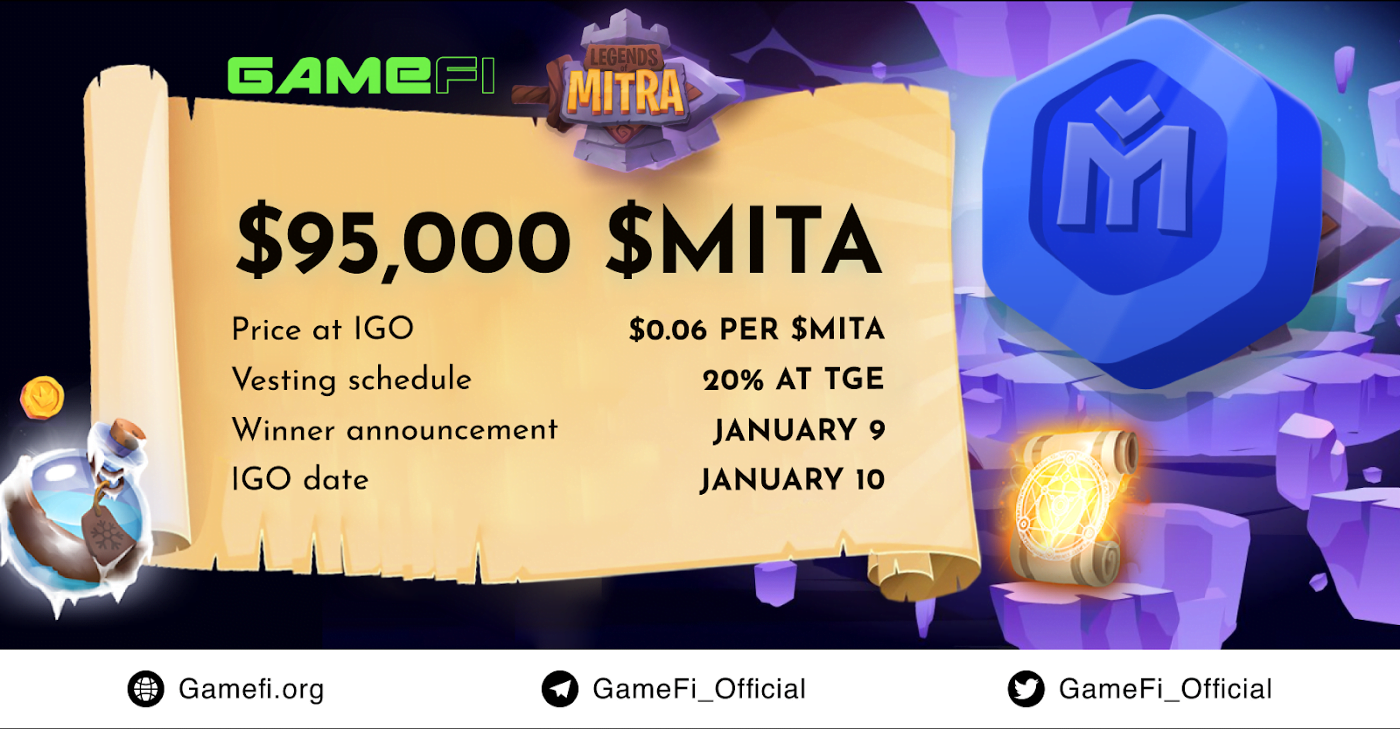 Mitra (MITA) là dự án IGO tiếp theo trên GameFi Launchpad