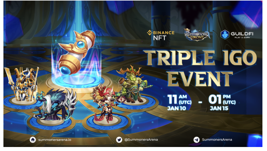 Summoners Arena Triple IGO: Binance NFT x Summoners Arena x GuildFi và Cách Tham Gia