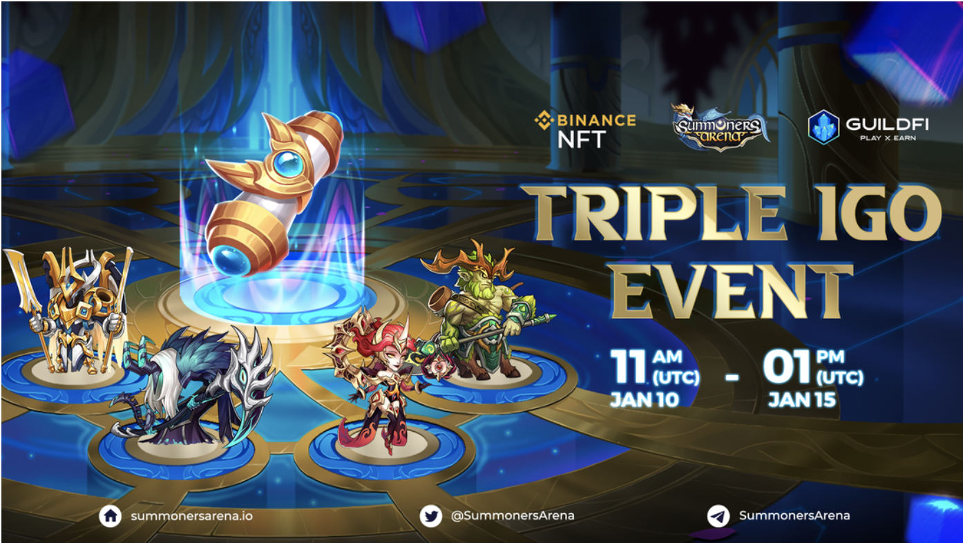 Hướng dẫn tham gia Summoners Arena Triple IGO trên Binance NFT, Summoners Arena và GuildFi
