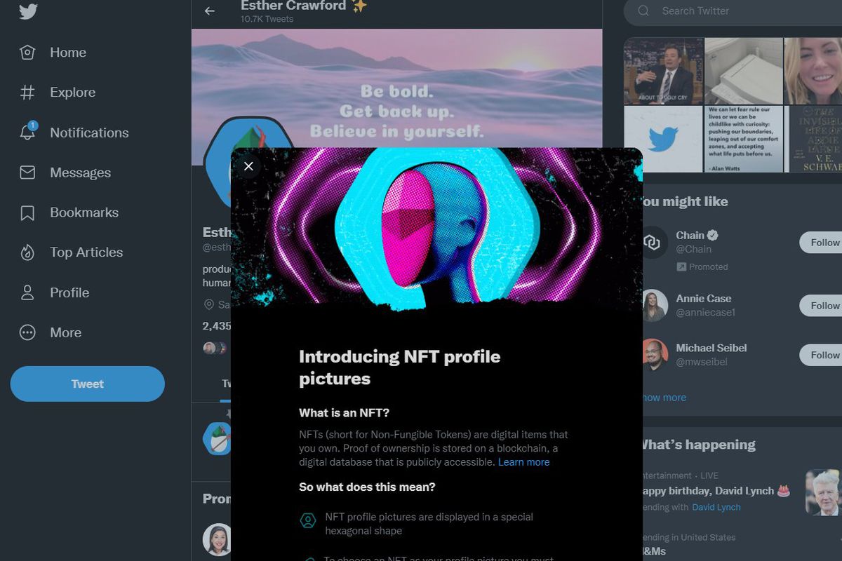 Twitter tung ra hình đại diện lục giác tích hợp tính năng NFT