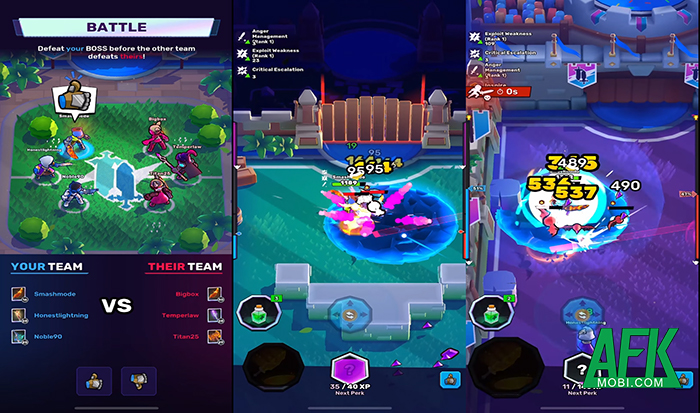 Vào game Knight’s Edge lập đội 3 người thi xem ai diệt Boss nhanh hơn