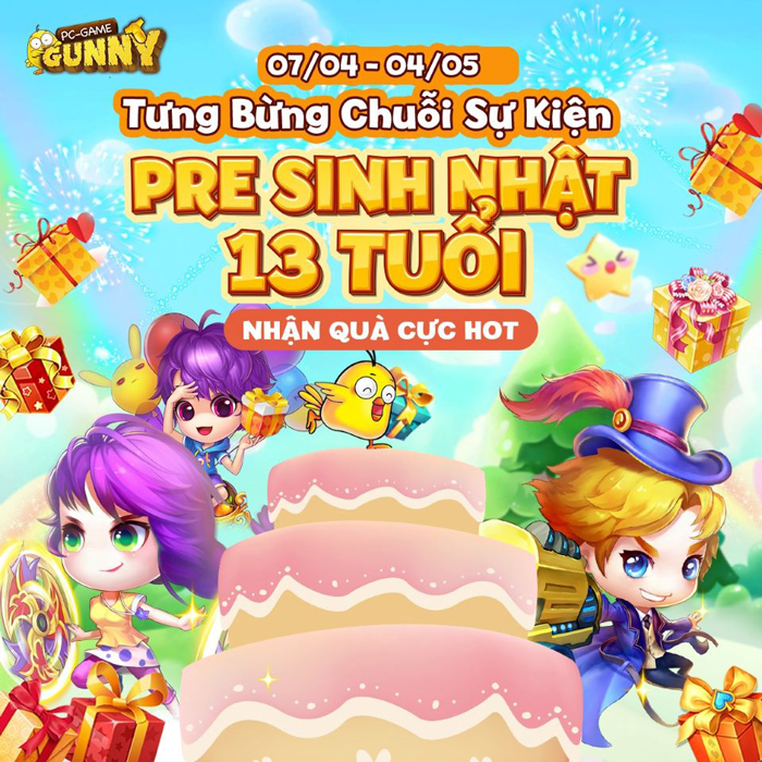 Game thủ Gunny PC nhận quà cực hot với sự kiện “Pre sinh nhật 13 tuổi”