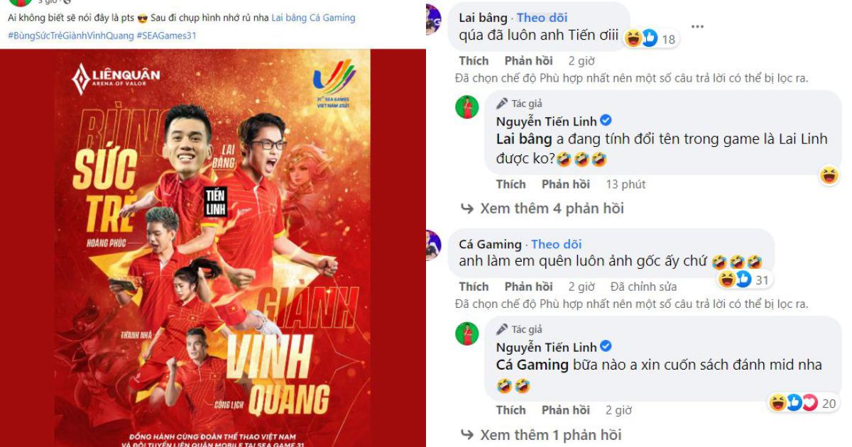 Đăng poster cổ vũ đội tuyển Liên Quân VN tại SEA Games 31, Hoàng Đức bị Tiến Linh “dìm hàng” không thương tiếc