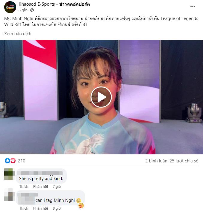 Diện áo dài lên sóng SEA Games 31, Minh Nghi được cộng đồng game thủ Thái Lan khen ngợi