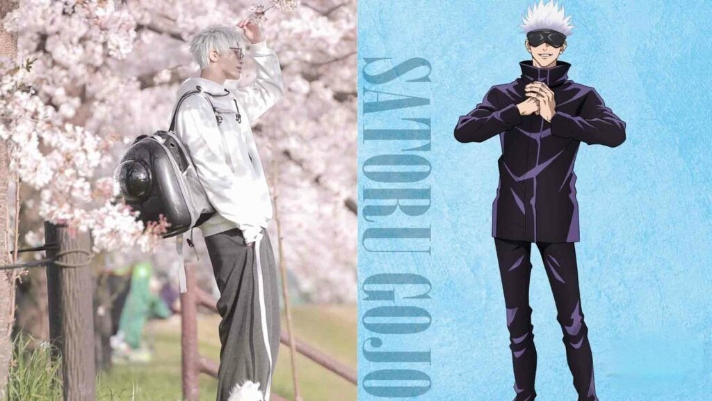 Đứng hình trước bộ ảnh cosplay Satoru Gojo giữa rừng hoa anh đào