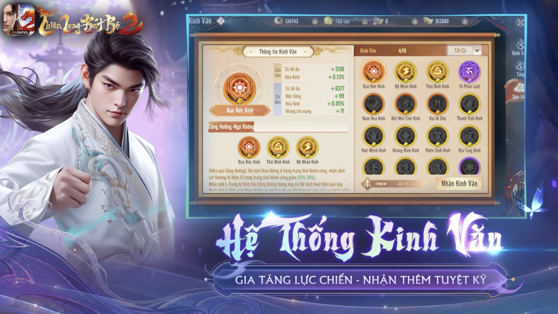 Thiên Long Bát Bộ 2 VNG: Khám Phá Hệ Thống Kinh Văn - Tính Năng Giúp Game Thủ Đạt Sức Mạnh Tối Đa